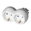 Steckdosen‑Verteiler 2× Schuko (2P+Z), weiß‑grau Produktbild-Vorschau 3