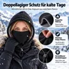 3-in-1 Sturmhaube Fleece Schwarz, Winter Gesichtsschutz mit Produktbild-Vorschau 5