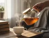 Teekanne aus Borosilikatglas mit Filter Glas mit Bambus Produktbild-Vorschau 2