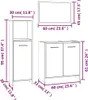 vidaXL 3-tlg. Badmöbel-Set Grau Sonoma Holzwerkstoff Produktbild-Vorschau 8