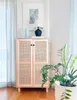 Vollholzregal mit handgefertigtem Rattan "SENSE" Großes Produktbild-Vorschau 5