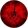 Glasuhr Wanduhr Küchenuhr Echt-Glas 30fi cm Rose rot Produktbild-Vorschau 1