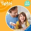 A father and daughter are looking at a puzzle together, with the father holding a tiptoi pen. Produktbild-Vorschau
