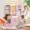 COSTWAY Houten kinderkooktoestel, speelkeuken met licht, Productafbeelding-voorbeeld 2