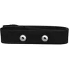 A black heart rate monitor strap with two silver connectors. Produktbild-Vorschau