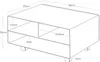 A line drawing of a black printer stand with dimensions indicated. Produktbild-Vorschau