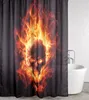 Rideau de douche SANILO® « Tête de mort en flammes » 180 x Voir les images du produit 1