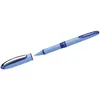 A blue Schneider rollerball pen with its cap off, lying on a white background. Produktbild-Vorschau