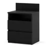 A black bedside table with two drawers and an open shelf. Podgląd zdjęcia produktu