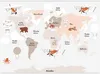 Vlies Fototapete - Map in Shades of Beige - Continents With Produktbild-Vorschau 5