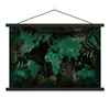 MuchoWow® Textilposter Weltkarte - Grün - Blätter 120x80 cm Produktbild-Vorschau 1