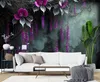 Vlies fototapete Hängende lila Blumen auf Betonhintergrund Produktbild-Vorschau 2