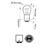 Technical drawing and dimensions of a light bulb. Produktbild-Vorschau