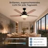 132 cm stropný ventilátor s osvetlením v drevenom dizajne, Náhľad obrázku produktu 5
