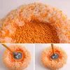 A collage of images showing a mop head with orange and white fibers, and a close-up of the mop head attached to a handle. Náhled obrázku produktu