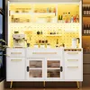 Buffetschrank Weiß mit LED-Beleuchtung & Pegboard, Produktbild-Vorschau 4