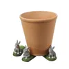 Blumentopffüße niedliche Hasen - Pflanzkübel Untersetzer - Kübelfüße - Polyresin - grau - 3er Set Produktbild-Vorschau