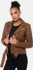 Tazzio Damen Lederjacke F508 (Cognac, XL) Produktbild-Vorschau 4
