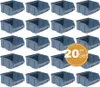 A grid of blue storage bins with a circular overlay indicating a set of 20. Produktbild-Vorschau