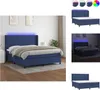 vidaXL Boxspringbett mit Matratze & LED Blau 180x200 cm Produktbild-Vorschau 1