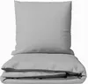 A folded duvet and a pillow, both in a light gray color, are presented against a white background. Produktbild-Vorschau
