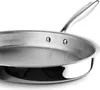 Close-up view of a stainless steel frying pan. Produktbild-Vorschau