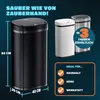 MONZANA® Mülleimer mit Sensor Küche 50L Edelstahl Automatik Produktbild-Vorschau 4