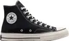 A studio shot of a black Converse Chuck 70 canvas high-top sneaker. Voir les images du produit