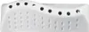 A white, curved plastic object with multiple circular holes along the top and rows of raised bumps on the side. Produktbild-Vorschau