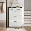 A shoe cabinet with drawers and flip-out compartments is shown in a hallway next to a staircase. Anteprima dell’immagine prodotto