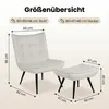 Loungesessel mit Fußhocker Samt Beige Gepolsterter Produktbild-Vorschau 5