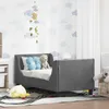 Kinderbettgestell mit Kopfteil Dunkelgrau 70 x 140 cm Samt Produktbild-Vorschau 2