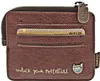 A brown leather cardholder with multiple card slots and a zipper closure. Anteprima dell’immagine prodotto