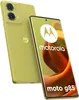 A yellow-green Motorola G85 smartphone is shown from two angles, with the screen displaying the Motorola logo and product name. Produktbild-Vorschau
