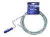 A coiled drain snake with a blue handle and a product label attached. Produktbild-Vorschau