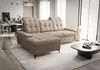 A beige sectional sofa is shown in a modern living room setting.