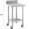 Stół blat roboczy na kółkach z rantem 2 poziomy 60 x 60 cm Podgląd zdjęcia produktu 9