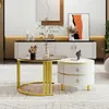 MODFU Couchtisch 2er set, 2-in-1 runder Couchtisch aus MDF Produktbild-Vorschau 3