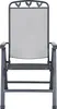 A gray metal folding chair is shown from the front against a white background. Produktbild-Vorschau