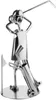 A metallic figurine of a golfer in action, with a golf bag and flag. Produktbild-Vorschau