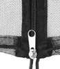A close-up view of a black mesh zipper with a silver pull tab. Anteprima dell’immagine prodotto