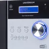 Close-up of the front panel of a stereo system, showing buttons, a display screen, and a volume knob. Produktbild-Vorschau