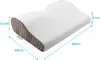 A white orthopedic pillow with a honeycomb pattern on a white background, with dimensions indicated by blue lines and text. Náhled obrázku produktu