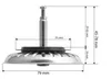 A diagram of a sink strainer with dimensions indicated. Anteprima dell’immagine prodotto