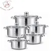 Kochtopfset 10-teilig – Edelstahl – Induktion – Glasdeckel Produktbild-Vorschau 1