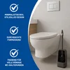 A modern bathroom with a wall-mounted toilet and a toilet brush holder. Produktbild-Vorschau