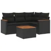vidaXL 5-tlg. Garten-Sofagarnitur mit Kissen Schwarz Poly Produktbild-Vorschau 1