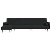 vidaXL Schlafsofa in L-Form Schwarz 271x140x70 cm Samt -  Produktbild-Vorschau 4