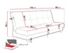 A diagram showing the dimensions of a sofa bed. Náhled obrázku produktu