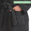 Celodoro Damen und Herren Bademantel mit Kapuze - Anthra L Produktbild-Vorschau 6